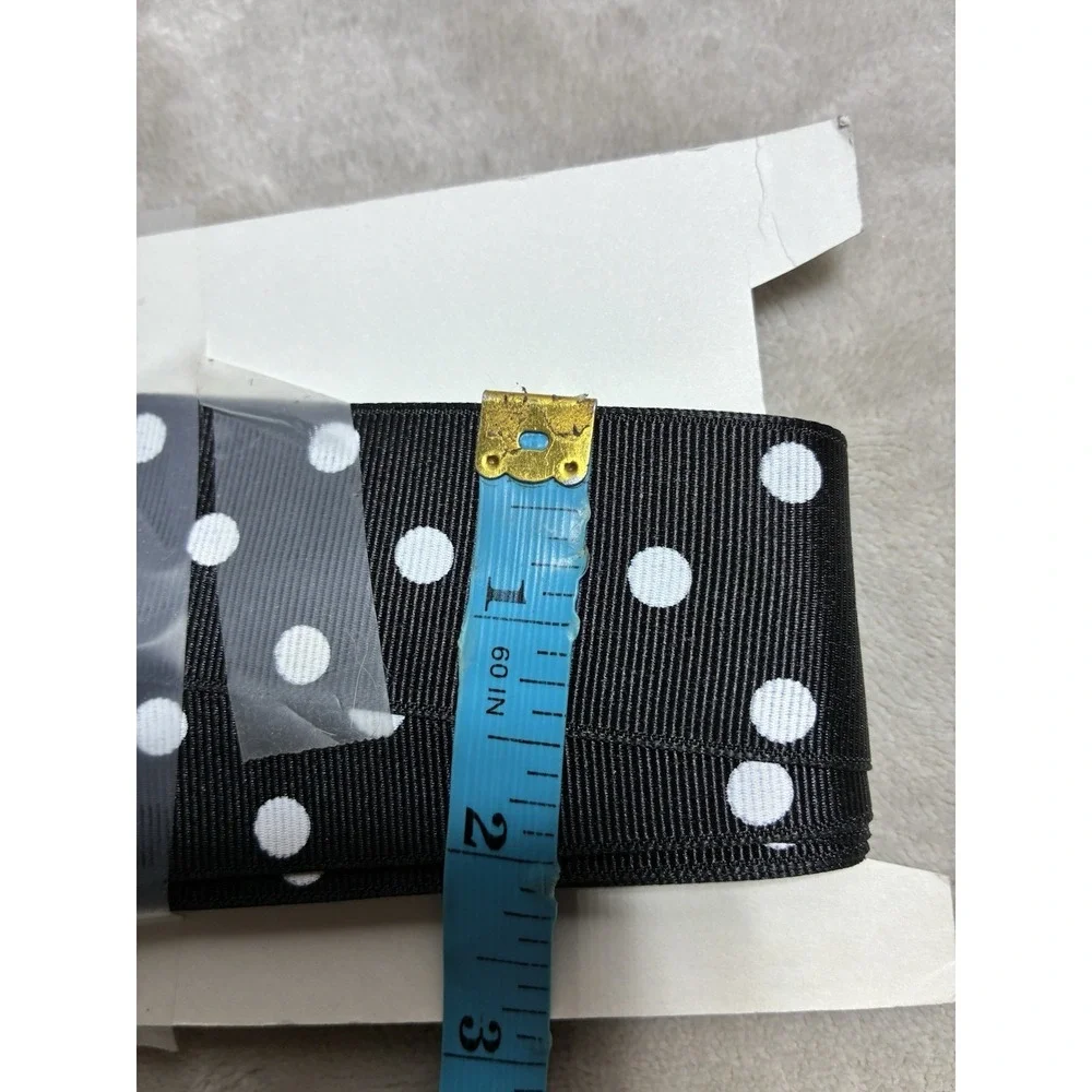 Lawrence Schiff‎ Silk Mills Ribbon Black White Polka Dot 1.5